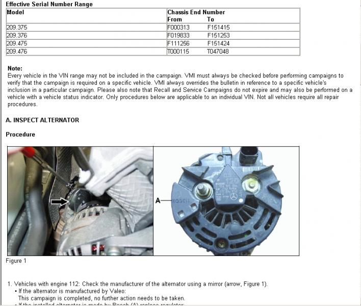 Mercedes voltage regulator recall #6