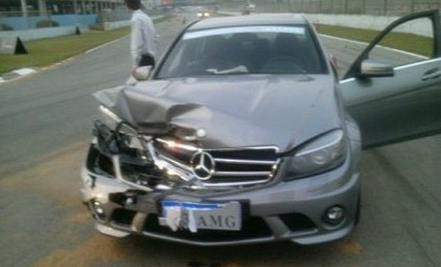 crash2 Journo Rearends SLS AMG With A C63 AMG