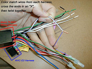 DIY installation of AVIC &amp; other aftermarket HU's for W203 (Warning! lots of images!)-1-color-match-wires-each-harness.jpg