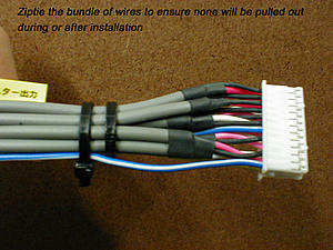 DIY installation of AVIC &amp; other aftermarket HU's for W203 (Warning! lots of images!)-9-ziptie-bundle.jpg