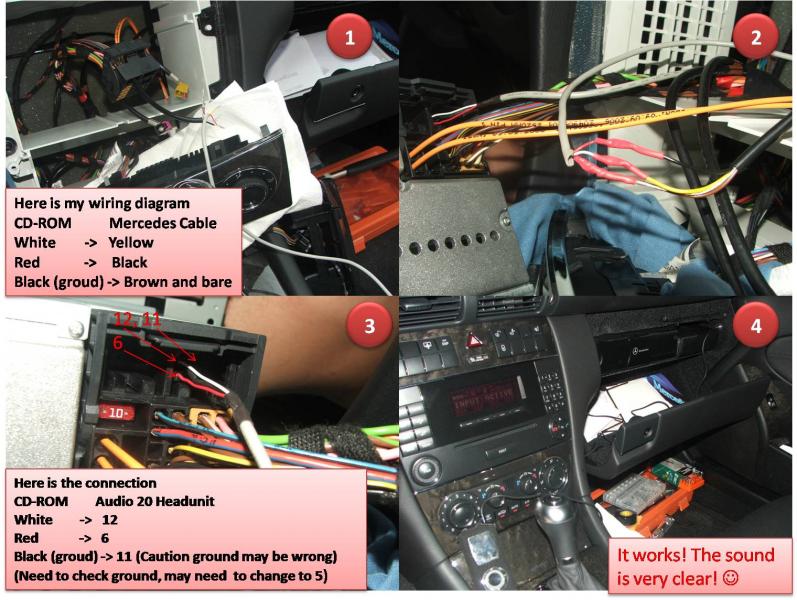 D I Y Aux In On 2007 W203 Without The Wiring Harness Large Image Warning Mbworld Org Forums
