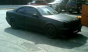 Matte black full vinyl wrap C230 coupe.-w209.jpg