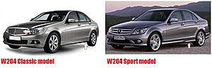 W204 AMG package bumper carbon add one spoiler on sale-w204-comparison.jpg