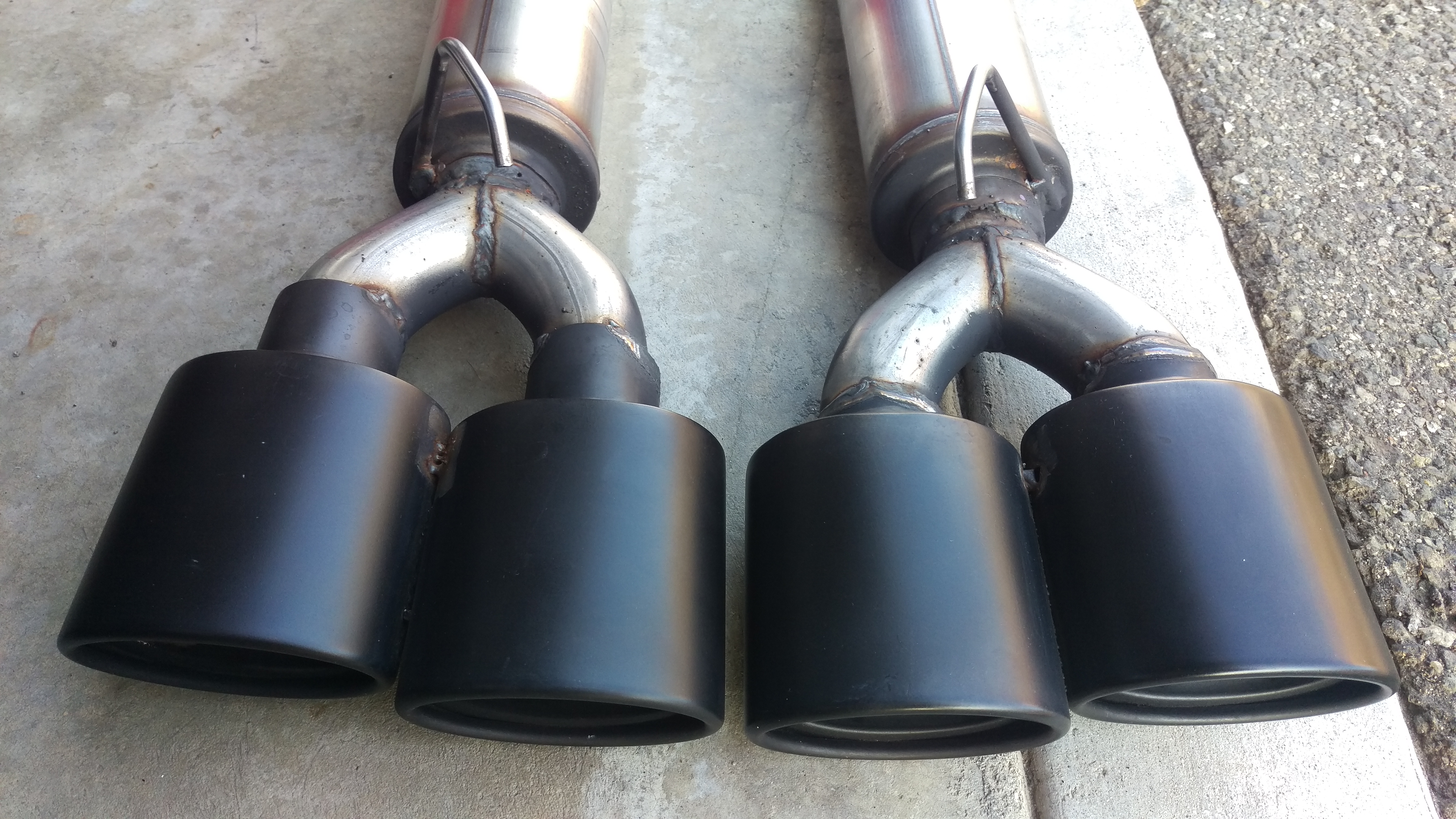 FS 2X Magnaflow mufflers with AMG style quad tips powder coated black