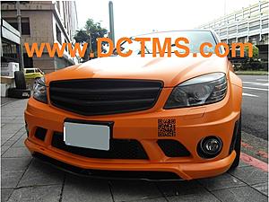 C63 add on front bumper spoiler with splitter 0 shipped, in stock, ready to ship!-c63_orange_grill_spoiler.jpg