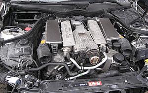 2002 Mercedes C32 AMG Kompressor engine, transmission with wiring harness-engine1.jpg
