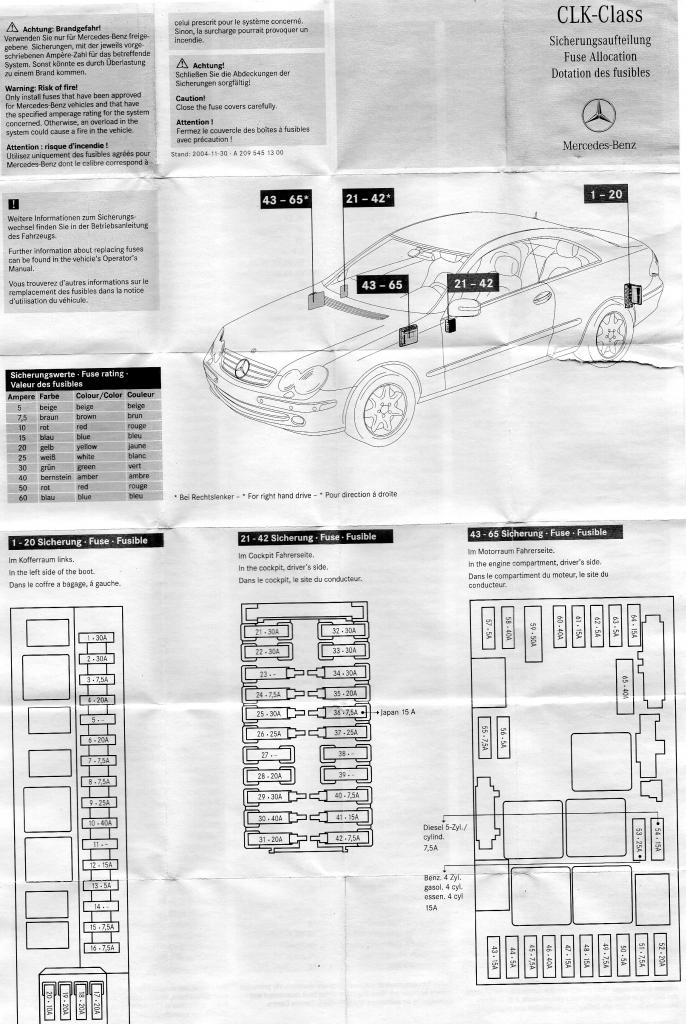 2005 Mercedes Sl500 Fuse Chart