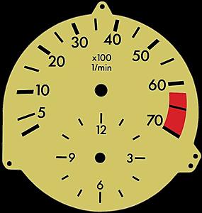 White Face Cluster 300CE - Latest Mod-johns-tachometer-gold-face.jpg