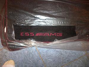 Best Upholstery Shop for torn E55 Seats?-w210-e55-red-logo-mats.jpg