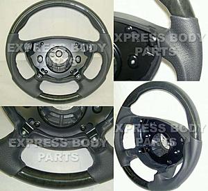 For Sale: 2007+ W211 E350 E550 Steering Wheel Black Leather W/ Birdseye-w211_amg_blk-blk_all.jpg