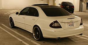 My 2008 Mercedes W211 (E350) Smoked Lights,Star Grill,20 Inch Wheels-back-1.jpg