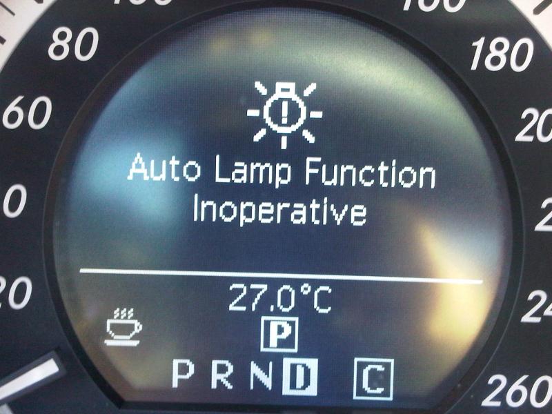 auto lamp function inoperative w204