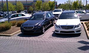 Test Drove '14 Facelift W212. Pics side-by-side of Sport &amp; Luxury w/ pre-facelift-wagon-comparison-front.jpg