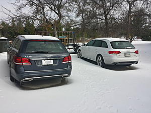 My first 1,200 miles with the E-class. Feature review and opinion.-rear_snow.jpg