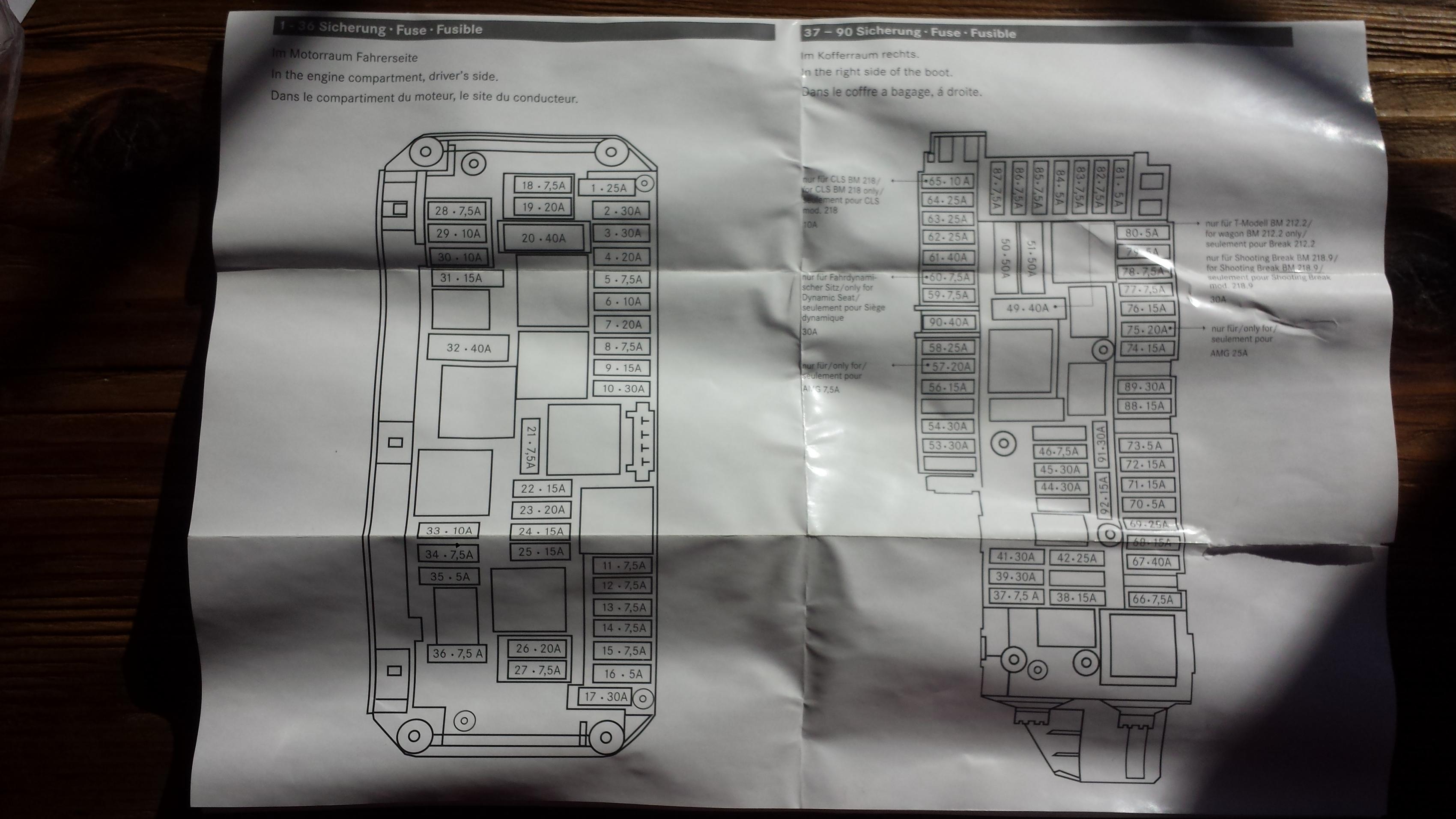 2013 W212 E350 EClass Fuse Panel Diagram / Chart - MBWorld ... 2011 e350 fuse box diagram 