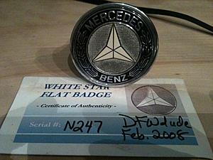 **FOR SALE** DFWDude White Star and AMG Hood Badges-photo-02-14-52.jpg