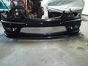 FS: W211 E55 front bumper in black w/ carbon fiber spoiler and black grille also-2011-11-289510.32.46.jpg