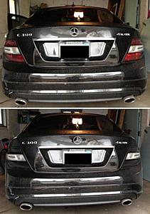 FS: OEM w204 Dark Smoked LED Taillights-rear_on_off.jpg