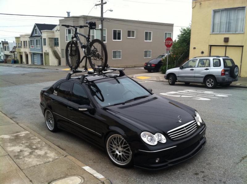 Socal W203 OEM Mercedes Roof rack with two bike attachments - MBWorld