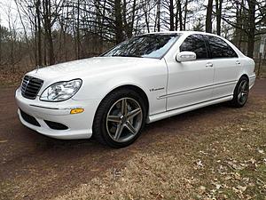 FS: 2005 S55 AMG, super rare alabaster white over black leather, 74K mi, mint-leftfront.jpg