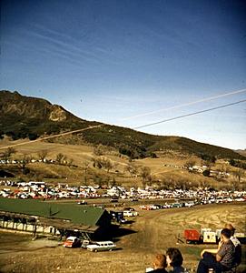 Jay Leno in the SLS AMG-paramount-ranch-races-1957a.jpg