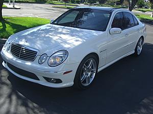 2004 E55 AMG Kompressor Benz White/Black Panoramic Roof etc .9k or open to trades-benzfrontleft002.jpg