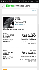 F/S 20" Vossen VFS/1 WITH Pirelli P Zero Tires 00 New York Area-screenshot_20160513-125557.png