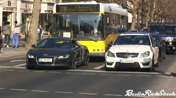 Audi R8 versus Mercedes-Benz C63 AMG