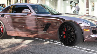 Rapper Tyga Wraps SLS AMG in Rose Gold Vinyl