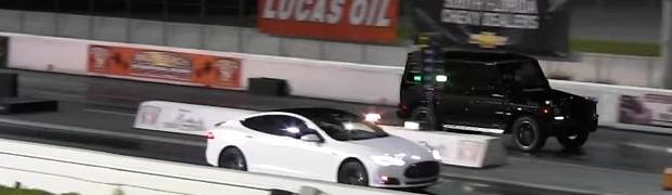 G63 vs. Tesla Model S Drag Race
