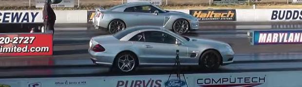 Video: Mercedes SL55 AMG vs Nissan GT-R