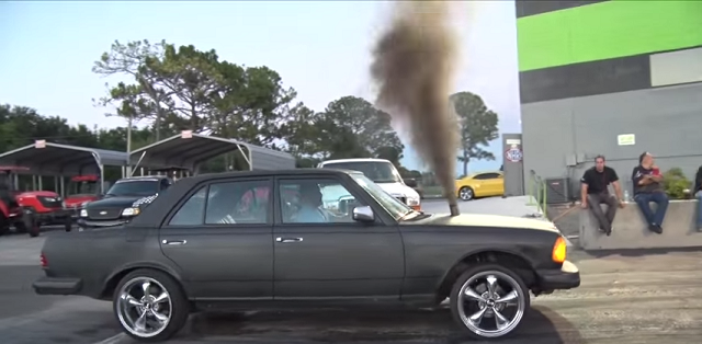 Watch This Mercedes Roll Some Coal at the Drag Strip