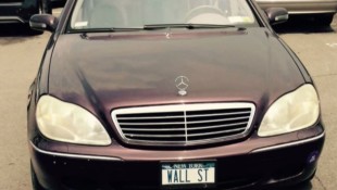 S-Class Vanity Plate Shows the Decline of the Stock Market