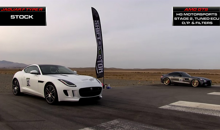 Everybody Wins Watching a Mercedes-AMG GTS Drag a Jaguar F-Type R