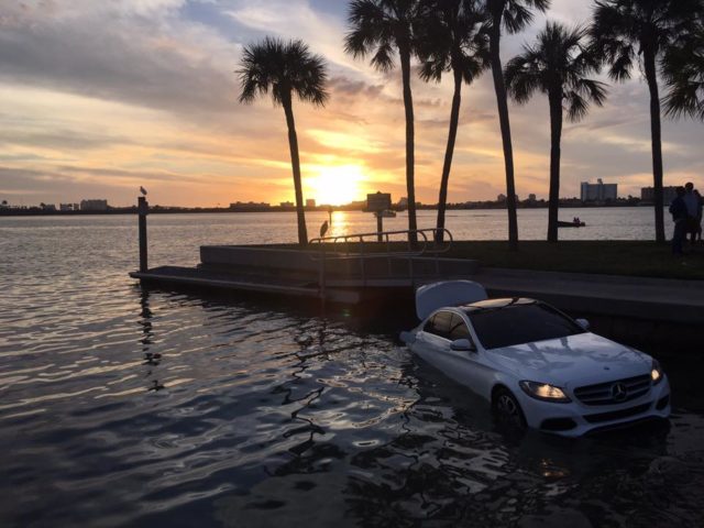 You Are Having a Better Day Than This Benz Driver Stuck in Boat Dock