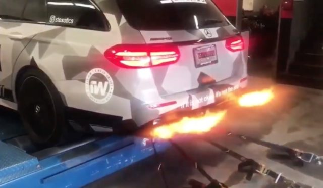 Mercedes E63 Spitting Flames