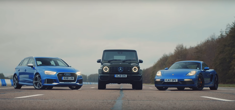 mbworld.org Mercedes-AMG G63 Takes On Audi RS3 and Porsche Cayman GTS
