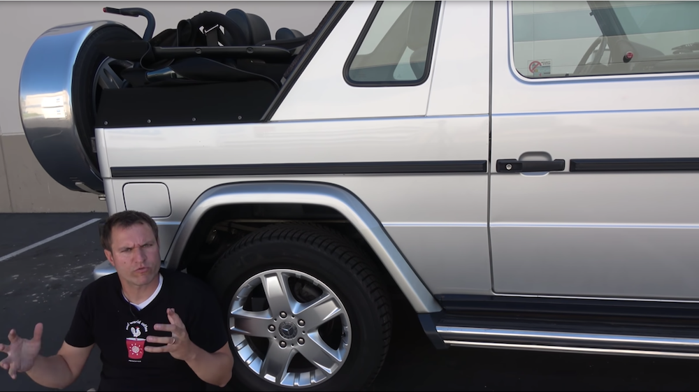 Doug DeMuro showcasing his 1999 G500 Cabriolet 