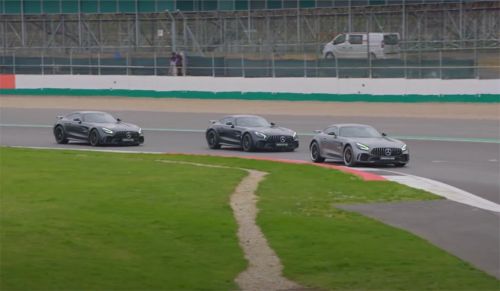 Watch Lewis Hamilton & Valtteri Bottas Race Their Boss in AMG GT Rs