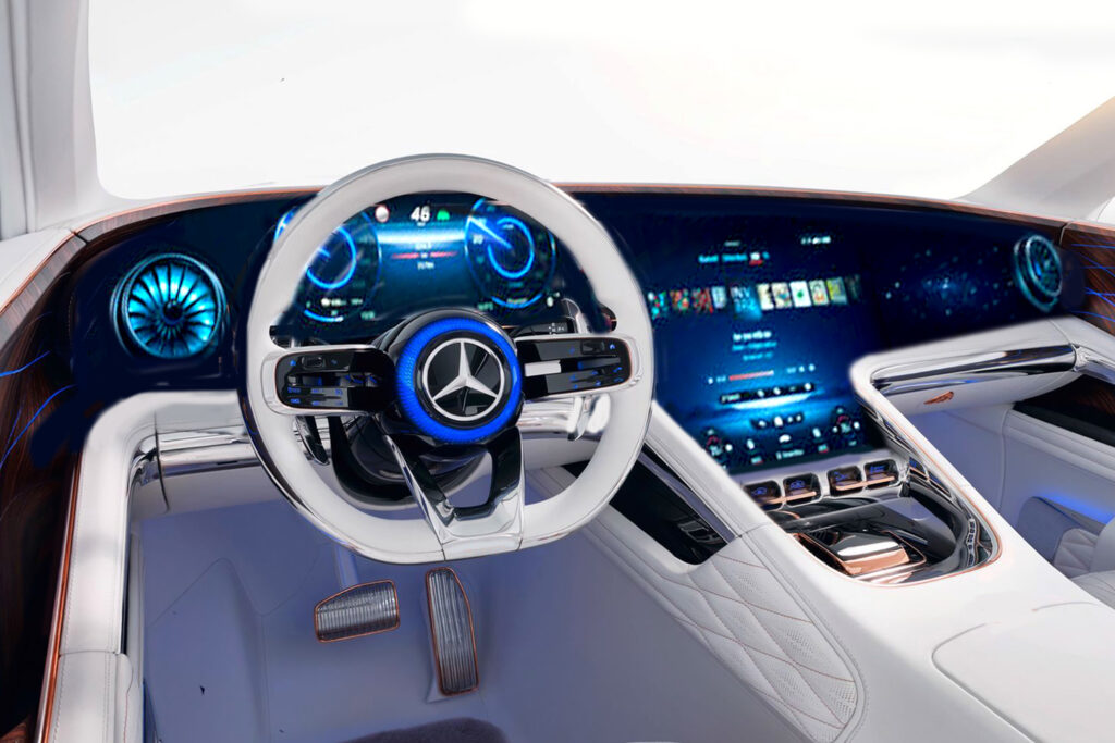 MercedesBenz EQS Big Screen Hyperdash Looks Happy With Car