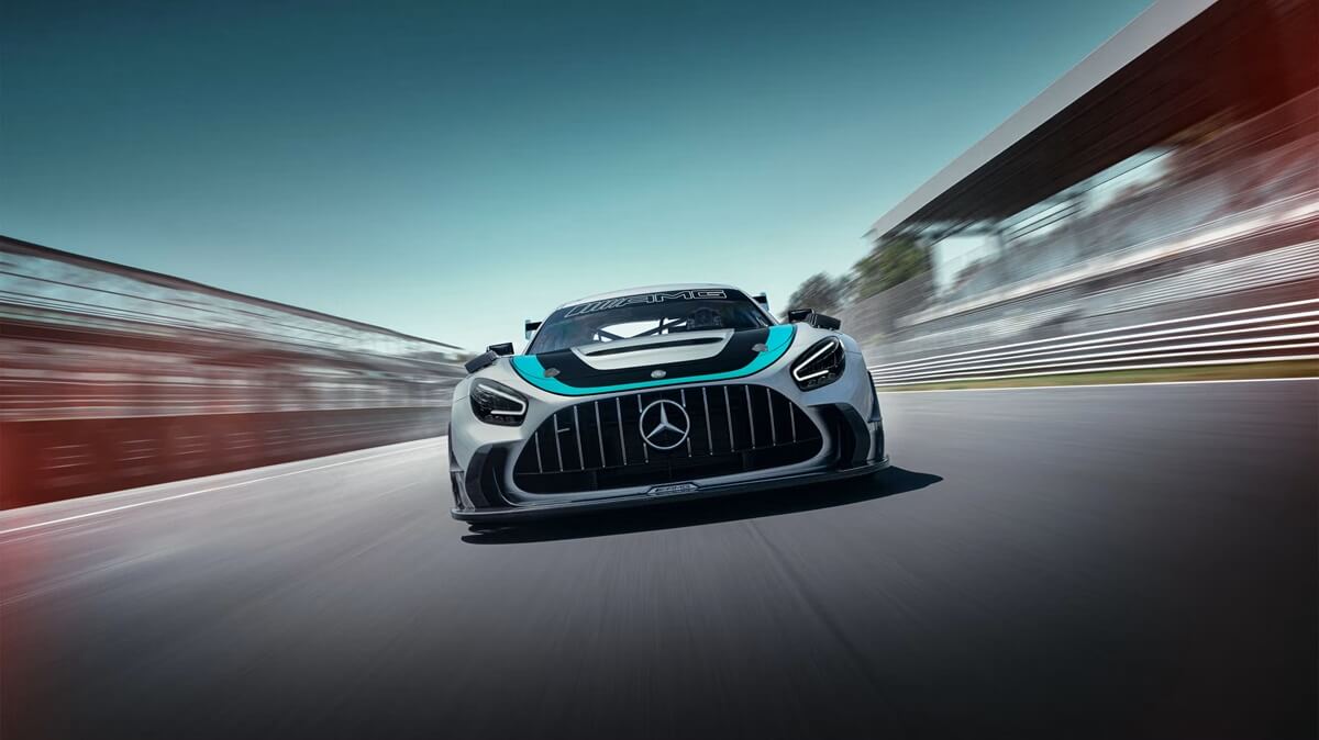 A Mercedes-AMG GT2 Edition W16 from the front. 