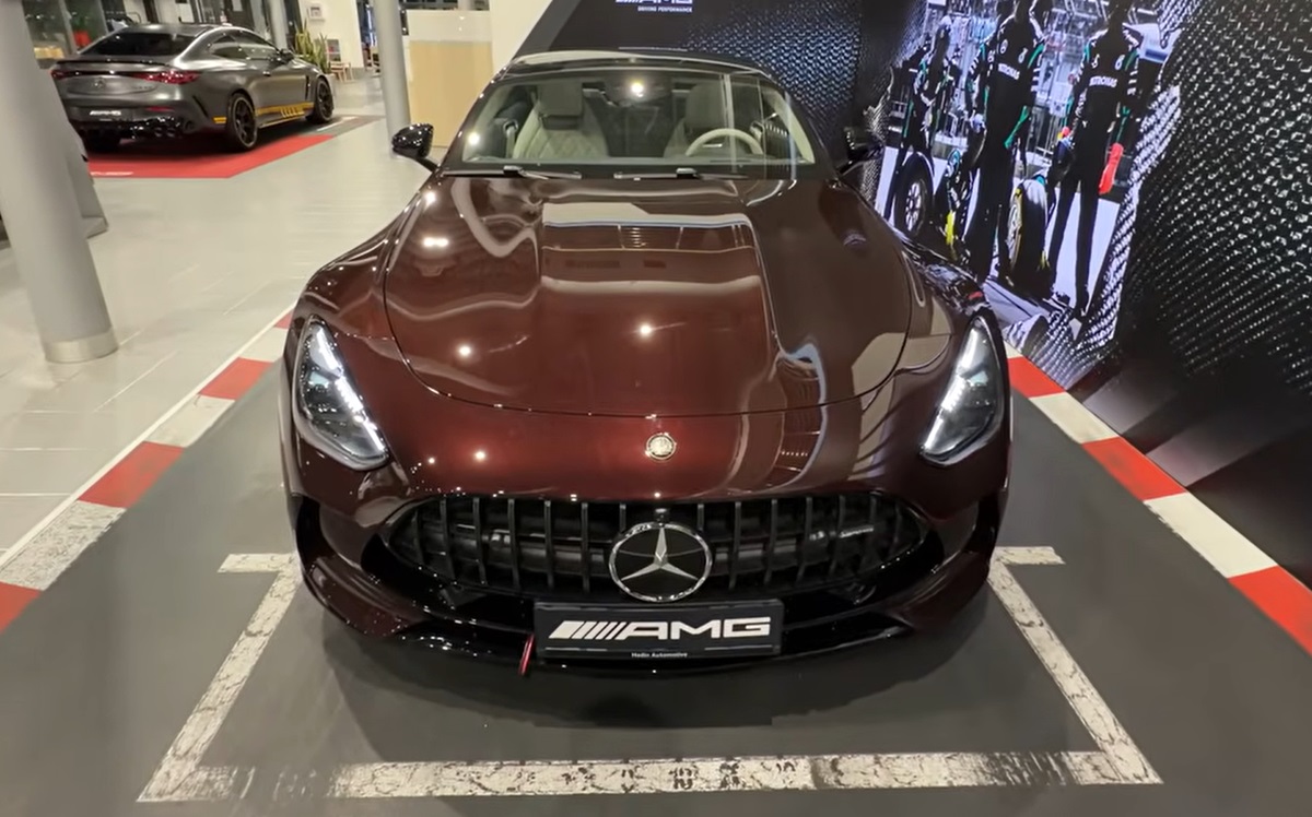 A 2026 Mercedes-AMG GT 63 in red and gold on Ivan Sensei's YouTube.