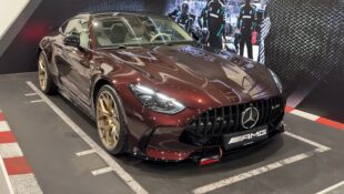 A 2026 Mercedes-AMG GT 63 in red and gold on Ivan Sensei's YouTube.
